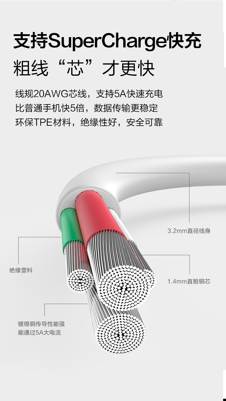 金威澎 VD27 5A超級快充數(shù)據(jù)線